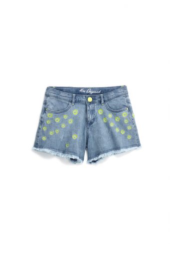 Bright Summer Girl Shorts In Demin