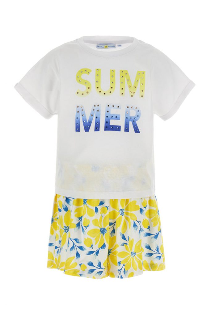 Bright summer girl t-shirt and pants set 2