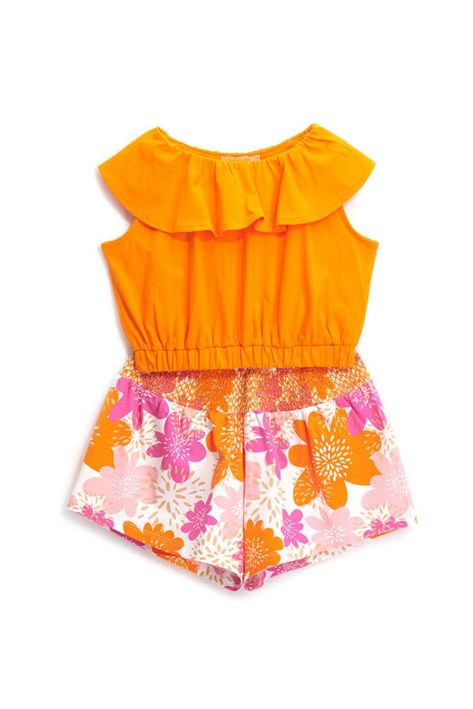Boho picnic girl top and short set 1