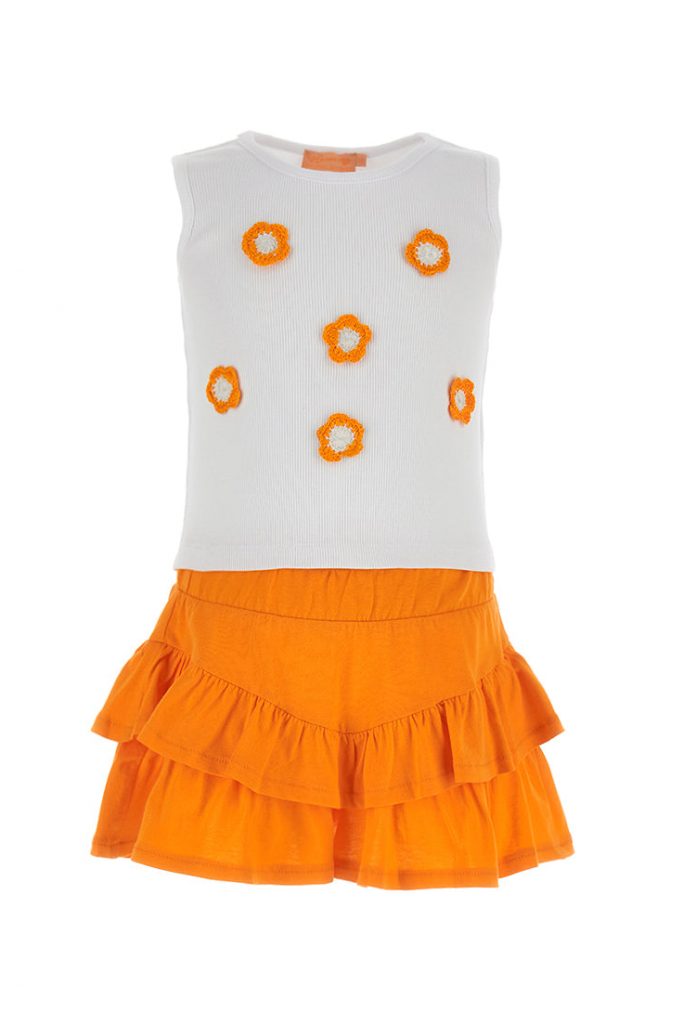 Boho picnic girl top and short set 2