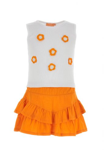 Boho picnic girl top and short set 2