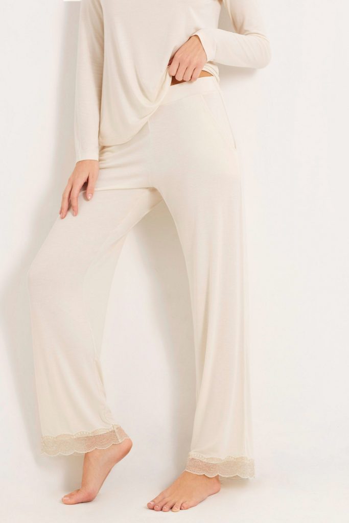 Modal / Lace Woman Full Long Trousers 1