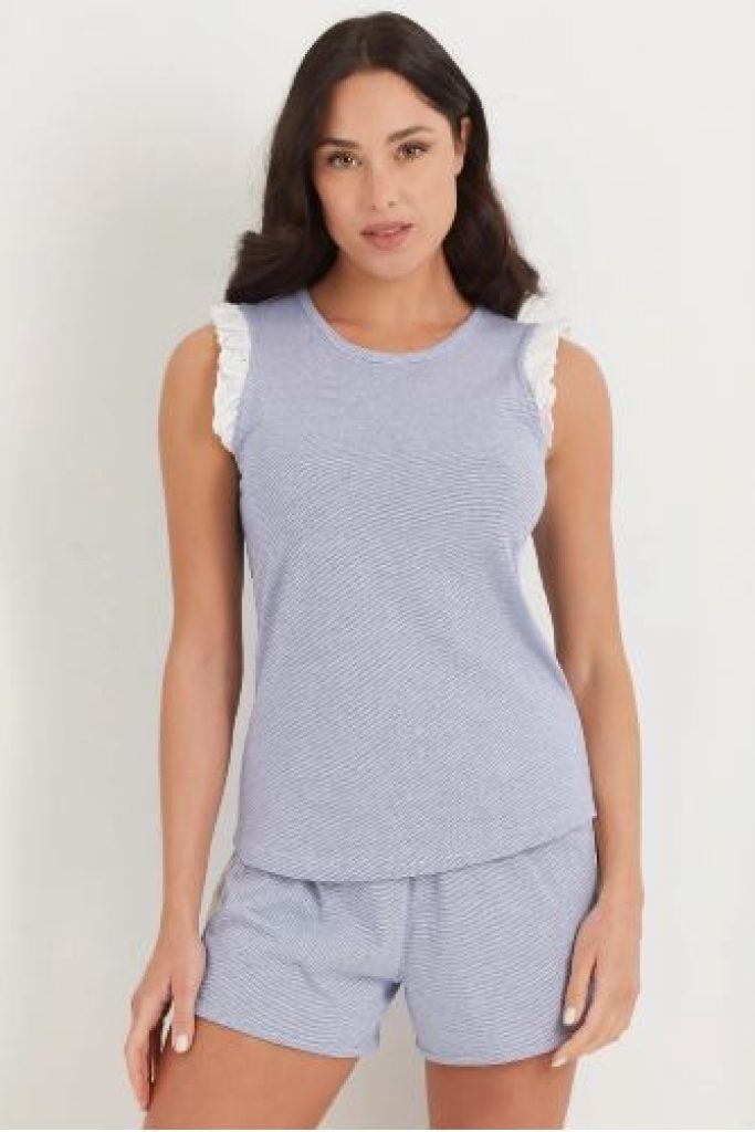 Romantic Marine Woman Cropped Pyjamas 1