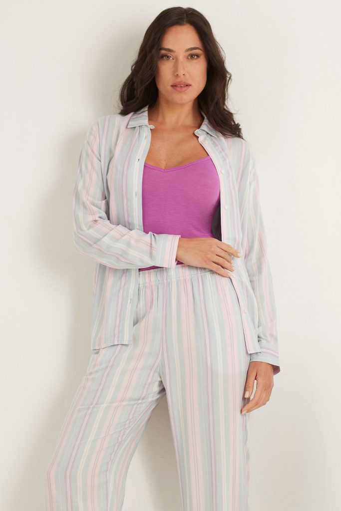 Lady Butterfly Woman Long-Pyjamas With Front Opening