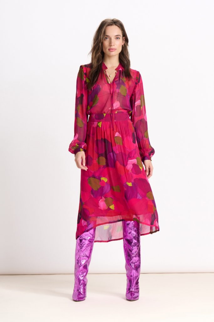 SKIRT – Brushwork Fiery Pink